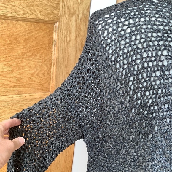 EILEEN FISHER Bronze Shimmer Knotted Open Twist Pullover Size M - Picture 7 of 14